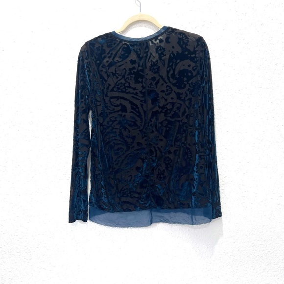 Simply Vera Vera Wang brocade Velvet Long Sleeve Top PL - Picture 8 of 8